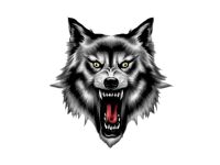 Autocollant stickers "Wolf Head" 60x80mm Autocollant stickers "Wolf Head" 60x80mm