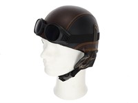 Casque JET vintage, marron/noir taille L