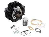 Kit cylindre alu 50cc 38mm Akoa black edition avec bague 1.6cv, vélomoteur Puch