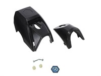 Set de cabochon de serrure de fourche complet, vélomoteurs Piaggio Ciao, look carbone brillant