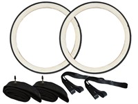 Set de pneu 1.75 - 19 Hutchinson flancs blancs (crème)