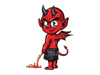 Autocollant sticker petit diable 60x80mm