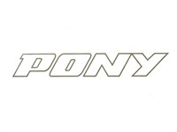 Autocollant sticker PONY ovale blanc (1pcs), pour réservoir ou carrosseries latérales Autocollant sticker PONY ovale blanc (1pcs), pour réservoir ou carrosseries latérales