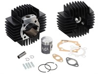Kit cylindre AKOA alu 50cc 38mm "black edition" avec culasse bagué 1.6cv, vélomoteur Puch Kit cylindre AKOA alu 50cc 38mm "black edition" avec culasse bagué 1.6cv, vélomoteur Puch