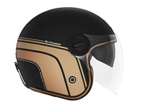 Jethelm NOX Grösse M Schwarz Matt / Gold «Doppelvisier»