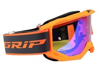Masque cross lunette ProGrip 3201 FL Atzaki orange - ecran miroir bleu
