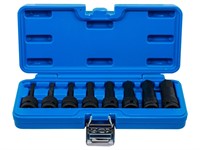 Douille à embouts 6 pans intérieurs 1/2" «5-19 mm» 8 pièces Douille à embouts 6 pans intérieurs 1/2" «5-19 mm» 8 pièces