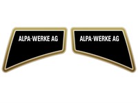 Aufkleber Alpa Werke AG gold / schwarz «115 x 84mm»