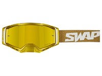 Masque lunette SWAPS cross blanc / or, taille universelle Masque lunette SWAPS cross blanc / or, taille universelle