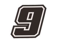 Startnummer Sticker / Aufkleber 10cm schwarz - Nr. 9
