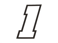 Startnummer Sticker / Aufkleber 10cm weiss - Nr. 1