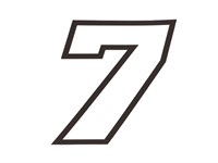 Numéro de course 10cm blanc, N° 7