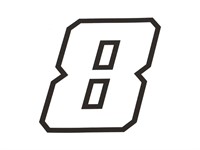 Numéro de course 10cm blanc, N° 8