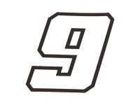 Startnummer Sticker / Aufkleber 10cm weiss - Nr. 9