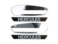 Jeu d'autocollants «HERCULES« pour réservoir d'essence, chrome / blanc