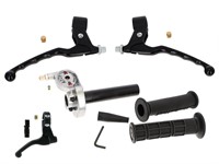 Set de poignée gaz court AKOA/Domino, universel vélomoteurs / petites motos