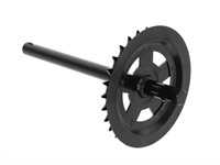 Axe de pédalier noir pour Piaggio Ciao, avec rainure de clavette, 28 dents Axe de pédalier noir pour Piaggio Ciao, avec rainure de clavette, 28 dents