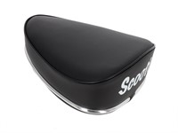 Selle avec inscription SCOOTI, noir/blanche, universelle Selle avec inscription SCOOTI, noir/blanche, universelle