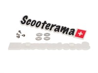 Emblème SCOOTERAMA blanc «148 mm x 36 mm», vélomoteurs Piaggio (2 Pcs.)