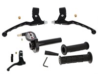 Set de poignée «noir» gaz court AKOA/Domino, universel vélomoteurs / petites motos Set de poignée «noir» gaz court AKOA/Domino, universel vélomoteurs / petites motos