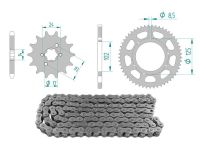 Kit chaîne acier 14 x 53 / 420 sans O-Ring (K2860), Derbi Senda DRD SM Kit chaîne acier 14 x 53 / 420 sans O-Ring (K2860), Derbi Senda DRD SM