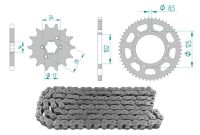 Kit chaîne acier 13 x 53 / 420 sans O-Ring (K2916), Derbi Senda DRD Pro/Racing Kit chaîne acier 13 x 53 / 420 sans O-Ring (K2916), Derbi Senda DRD Pro/Racing