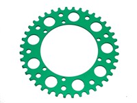 Couronne AKOA alu vert anodisé 40 dents, vélomoteurs Puch Maxi