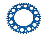 Couronne AKOA alu bleu anodisé 42 dents, vélomoteurs Puch Maxi
