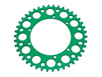 Couronne AKOA alu vert anodisé 42 dents, vélomoteurs Puch Maxi
