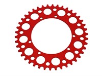 Couronne AKOA alu rouge anodisé 42 dents, vélomoteurs Puch Maxi