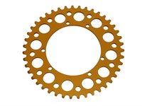 Couronne AKOA alu or anodisé 43 dents, vélomoteurs Puch Maxi