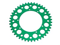 Couronne AKOA alu vert anodisé 43 dents, vélomoteurs Puch Maxi