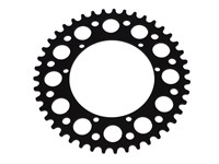 Couronne AKOA alu noir anodisé 43 dents, vélomoteurs Puch Maxi