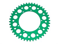 Couronne AKOA alu vert anodisé 44 dents, vélomoteurs Puch Maxi