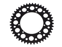 Couronne AKOA alu noir anodisé 44 dents, vélomoteurs Puch Maxi