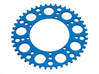 Couronne AKOA alu bleu anodisé 45 dents, vélomoteurs Puch Maxi