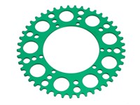 Couronne AKOA alu vert anodisé 45 dents, vélomoteurs Puch Maxi