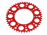 Couronne AKOA alu rouge anodisé 45 dents, vélomoteurs Puch Maxi