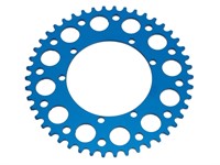 Couronne AKOA alu bleu anodisé 46 dents, vélomoteurs Puch Maxi