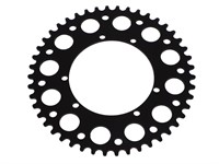 Couronne AKOA alu noir anodisé 46 dents, vélomoteurs Puch Maxi