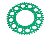 Couronne AKOA alu vert anodisé 47 dents, vélomoteurs Puch Maxi