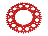 Couronne AKOA alu rouge anodisé 47 dents, vélomoteurs Puch Maxi