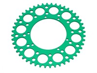 Couronne AKOA alu vert anodisé 48 dents, vélomoteurs Puch Maxi
