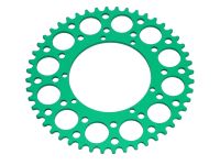 Couronne AKOA alu "vert anodisé" 48 dents, vélomoteurs Puch Maxi