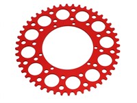 Couronne AKOA alu rouge anodisé 48 dents, vélomoteurs Puch Maxi