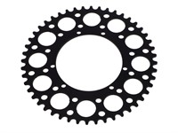 Couronne AKOA alu noir anodisé 48 dents, vélomoteurs Puch Maxi