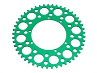 Couronne AKOA alu vert anodisé 49 dents, vélomoteurs Puch Maxi