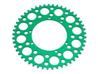 Couronne AKOA alu "vert anodisé" 49 dents, vélomoteurs Puch Maxi