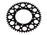 Couronne AKOA alu noir anodisé 49 dents, vélomoteurs Puch Maxi