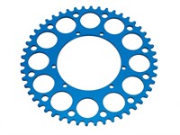 Couronne AKOA alu bleu anodisé 50 dents, vélomoteurs Puch Maxi